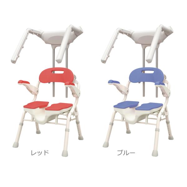 アロン化成 折りたたみシャワーベンチ ISフィット 骨盤サポートタイプ レッド アロン化成 安寿「コンパクト折りたたみシャワーベンチIC