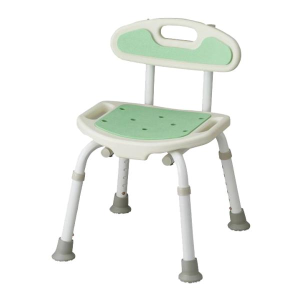 福浴 コンパクトシャワーチェア  背もたれ付き／グリーン（サテライト）FKW-01-C