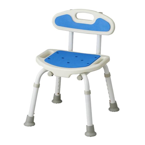 福浴 コンパクトシャワーチェア  背もたれ付き／ブルー（サテライト）FKW-01-C