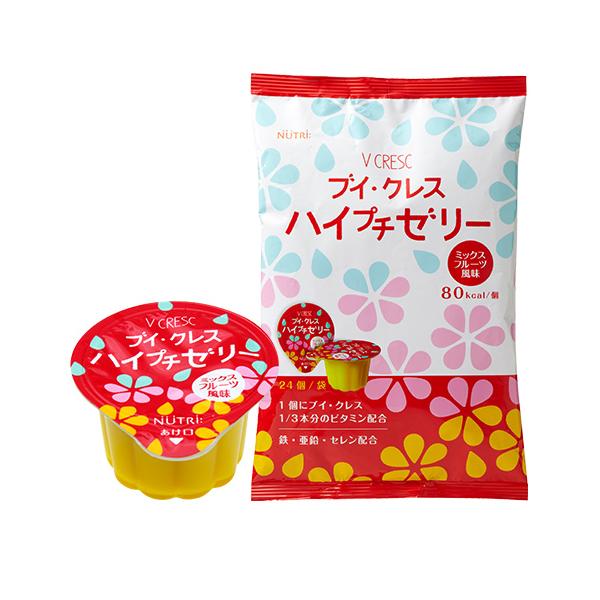 （ケース販売）ミックスフルーツ風味 23g×24個入×6袋／ブイ・クレス ハイプチゼリー （ニュートリー）
