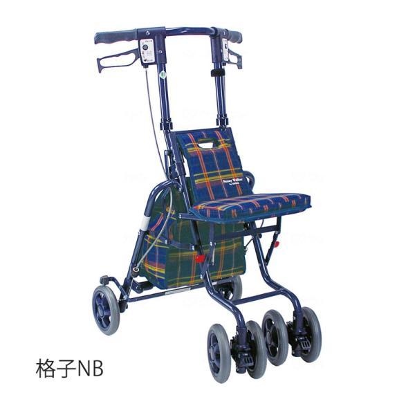 サニーウォーカーSP（小）／格子NB（島製作所）シルバーカー コンパクトタイプ