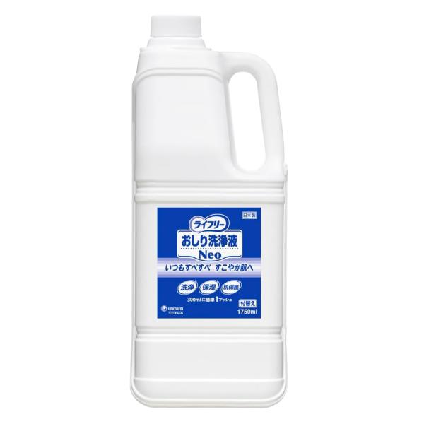 （ケース販売）ライフリー おしり洗浄液Neo／付替1750ml×2本 さわやかな石鹸調の香り（ユニ・チャーム）93442