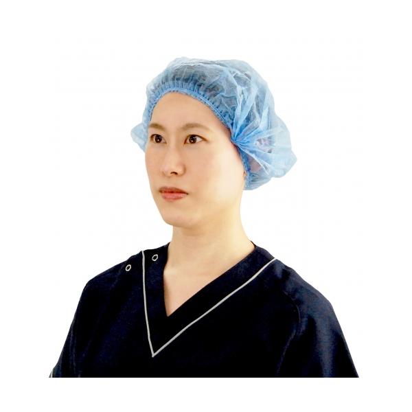 （ケース販売）サージキャップ ジャバラタイプ 100本入×20箱／ブルー（竹虎）076184 使い捨てキャップ