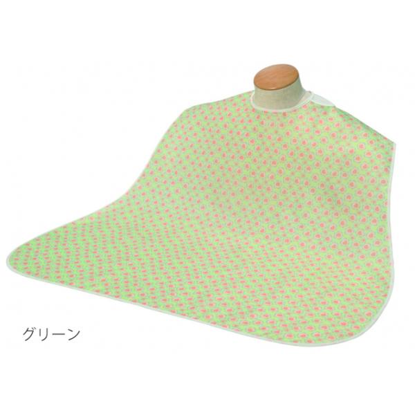 （3枚セット）ソフラピレンエプロン パンジー／グリーン（竹虎）102272 食事用エプロン