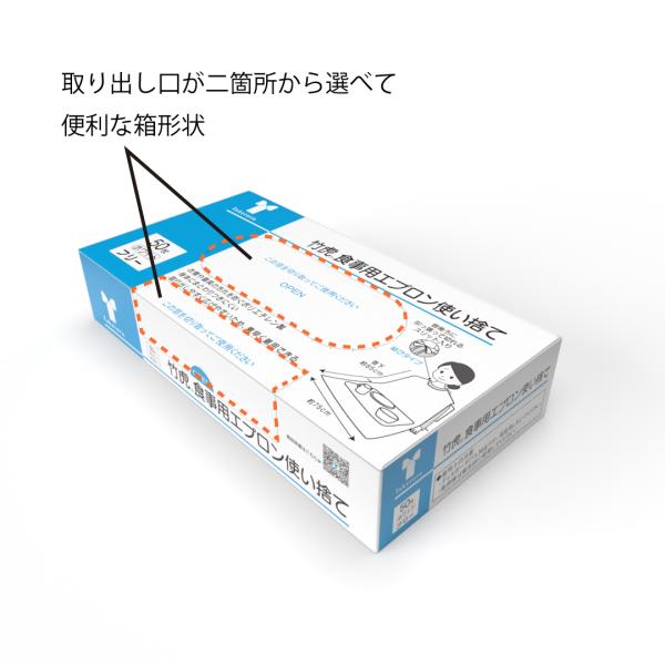 （ケース販売）食事用エプロン使い捨て 50枚入×20箱／ポリエチレン製（竹虎）102295_1