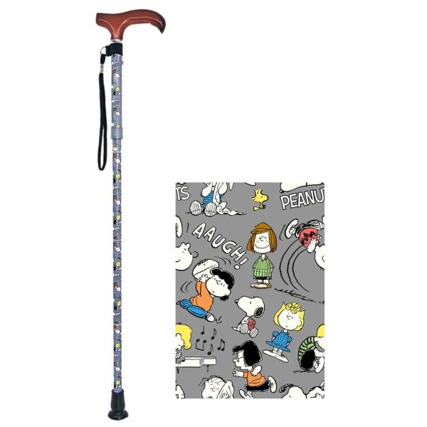 【新品】スヌーピー ステッキ 杖 グレー 介護用品 184955-23 ステッキ 介護用品 杖 折りたたみ スヌーピー かわいい 子供用杖