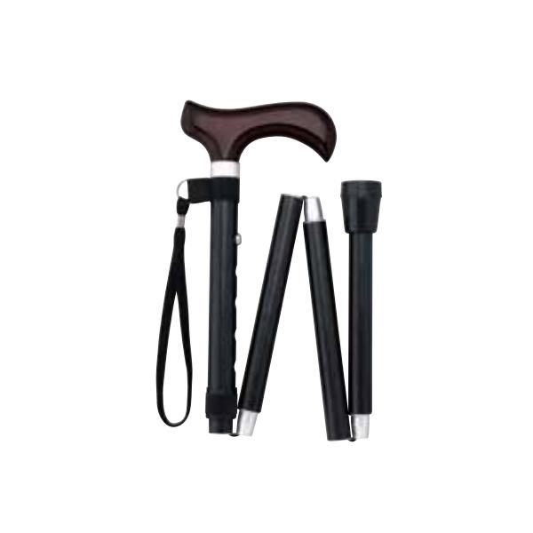 エコノミーステッキ/ブラック(マキテック)FS-50BK 折りたたみタイプ・太身・ペンシル型ジョイント式