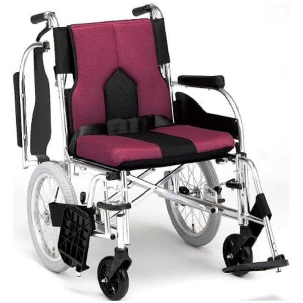 自走式車いす カラーズ KC-2 座面幅40cm／パープル（マキテック）多機能車いす肘跳ね上げ式スイングアウトタイプ KC-2PU(40)