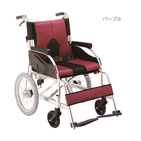 介助式車いす カラーズ KC-3 座面幅40cm／パープル（マキテック）KC-3PU(40)