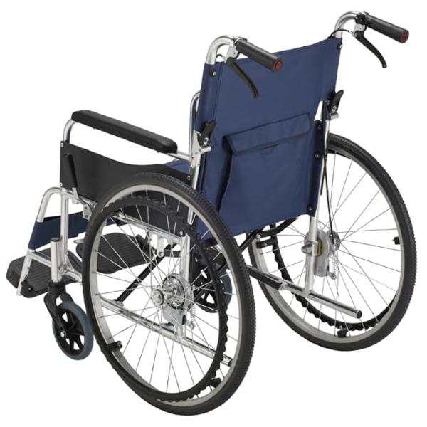 エコノミーシリーズ RW-50B 座面幅42cm／紺ビニールレザーシート（マキテック）自走式車いす 背折れタイプの通販は