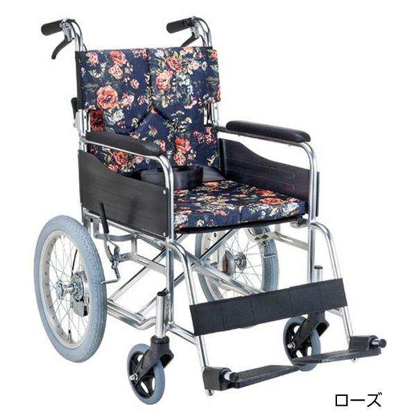 スタンダードモジュール車いす SMK30 座面幅42cm／ローズ（マキテック）SMK30-4243RF 介助式車いす・背折れタイプ