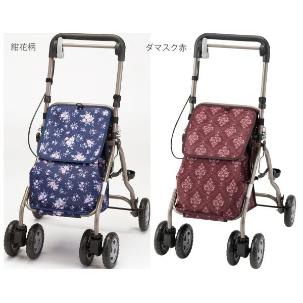 ウェルキャリー／紺花柄（マキテック）YX-500KH シルバーカーミドルタイプ_5