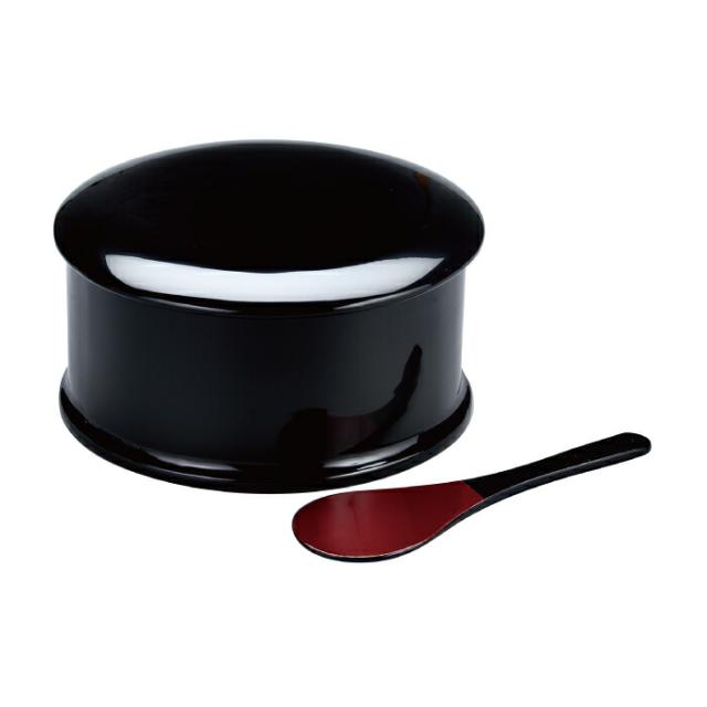 [21-52-6] 黒内朱 三人用 飯器 ヘラ付(漆・手塗) *の通販は