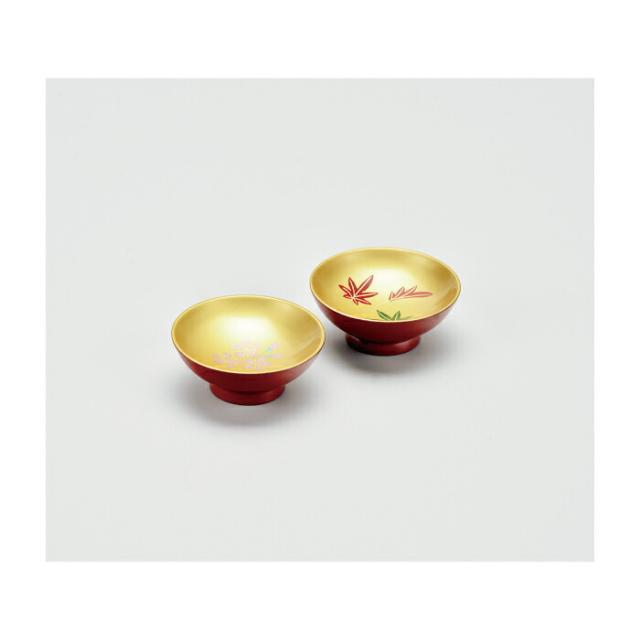 [21-73-4] 朱内金地 2.2 小盃ペア 春秋(手描) 2客 *の通販は 10,200円