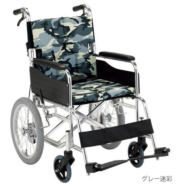 スタンダードモジュール 車いす 介助式・背折れ 緑チェック SMK30-4243GN スタンダードモジュール車いす SMK30 座面幅40cm／緑チェック
