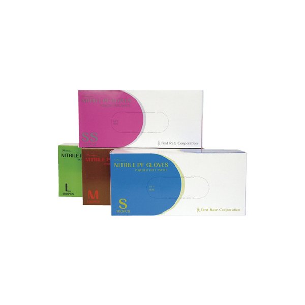 （ケース販売）プレミア・ニトリルPFグローブ／ホワイト SSサイズ 100枚入×10箱 粉なしニトリル手袋（ファーストレイト）FR-855