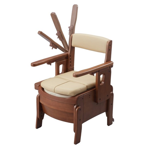 ☆新品☆介護用ポータブルトイレ安寿家具調 はねあげワイド ワイド快適