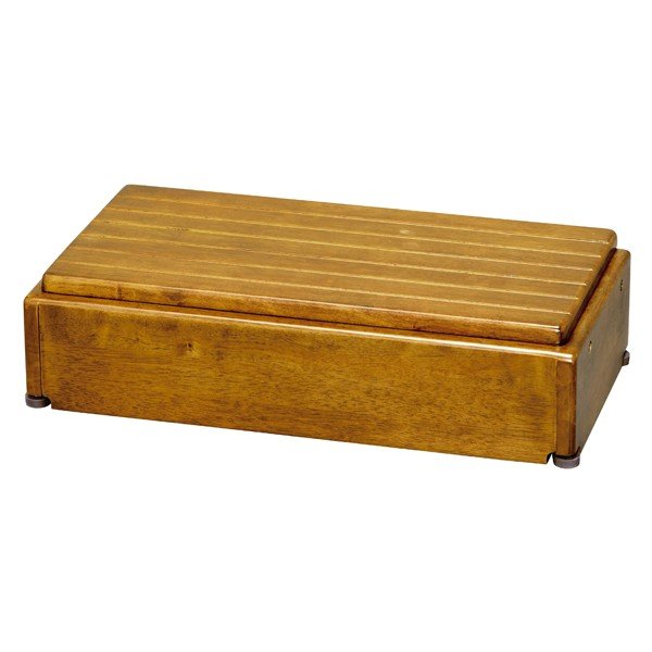 安寿 木製玄関台 S60W-30-1段／ライトブラウン（幅60×奥行28×高さ15〜22.5cm）（アロン化成）