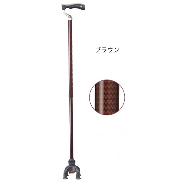 4点前後可動固定式 2ウェイステッキ／ブラウン（ユーバ産業）TW-0128