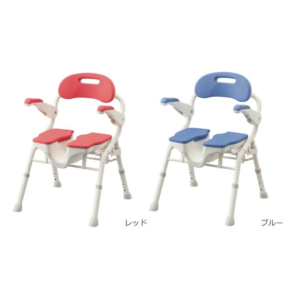安寿 折りたたみシャワーベンチ TS／レッド（アロン化成） 安寿
