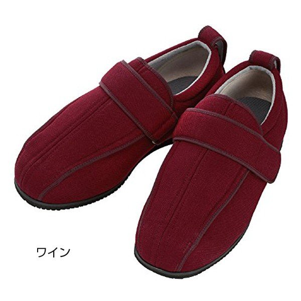 あゆみ ケアフルIII（足囲7E）ワイン／L（23〜23.5cm）左右セット（徳武産業）