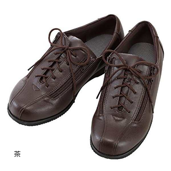 あゆみ コンフォートIII（足囲9E）茶／LL（24〜24.5cm）左右セット（徳武産業）