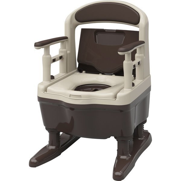 安寿 ポータブルトイレ "ジャスピタ" ソフト便座・快適脱臭/ブラウン（アロン化成）の通販は 34,977円