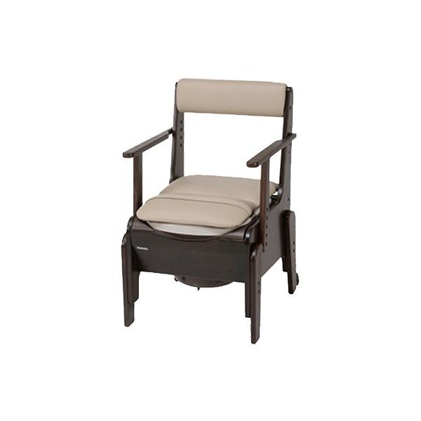 家具調ポータブルトイレ＜座楽＞コンパクト（脱臭プラスチック便座