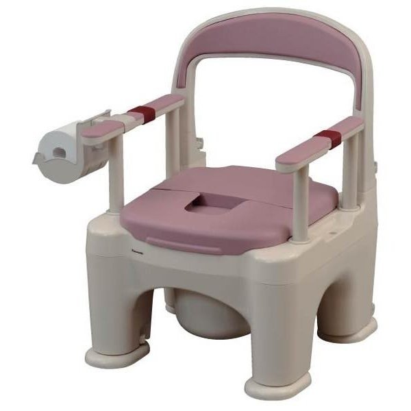 ポータブルトイレ＜座楽＞ ラフィーネ 脱臭長穴プラスチック便座（前後傾斜脚付）／ミスティパープル（パナソニックエイジフリー）の通販は 31,577円