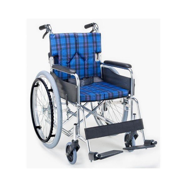 スタンダードモジュール 車いす 自走式・背折れ ネイビーチェック SMK50-4243NC