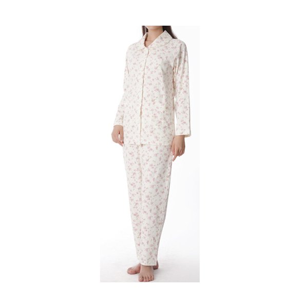 婦人用楽らくパジャマ柄タイプ 通年用 No.905／ピンク Sサイズ（神戸生絲）の通販は 5,636円