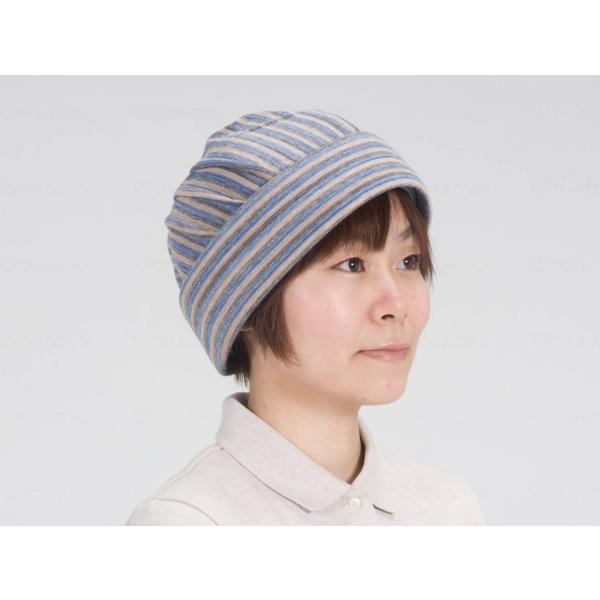 アボネットホーム ピンタックN（頭部保護帽）頭囲56〜58cm／ストライプグリーン（特殊衣料）2028_1