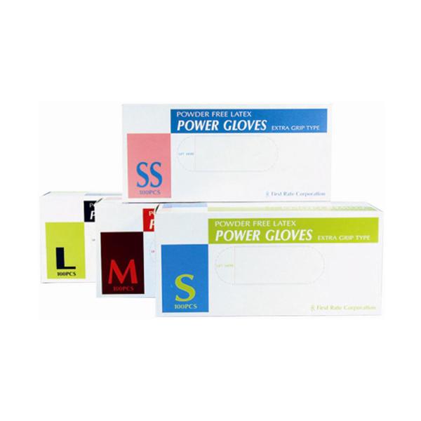 （ケース販売）パワーグローブ 100枚入×10箱／Mサイズ（ファーストレイト）FR-962 粉なしラテックス手袋