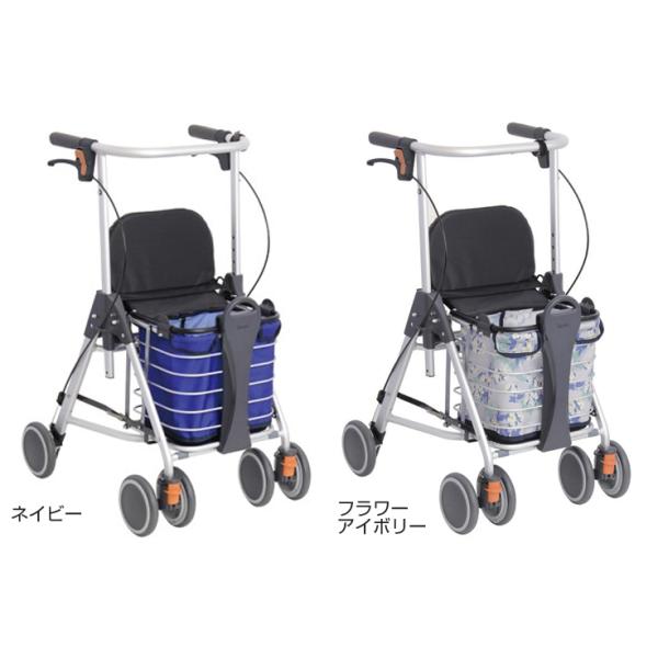 幸和製作所 テイコブ(TacaoF) 歩行補助カート 横押しカート おとなりカート ボックスタイプ ネイビー・WCC03-NV