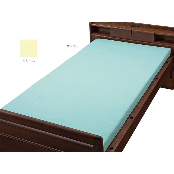 （2枚組）トリコットマットレス用ニット防水シーツ（防水シーツ全面タイプ）Wサイズ-幅95×長さ195×厚さ10cm／クリーム（ウェルファン）9450