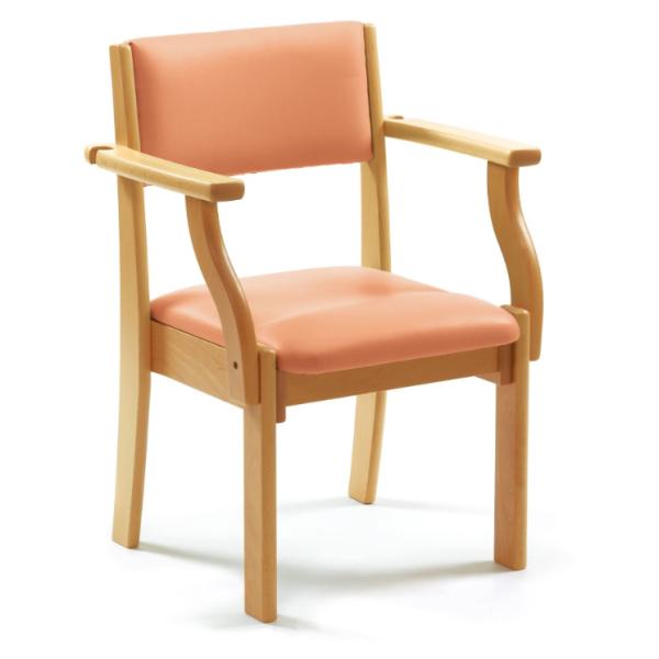 ハビナース ミールチェア ML11／オレンジ-座面までの高さ38cm（ピジョン）杖置きがついた食卓いすの通販は