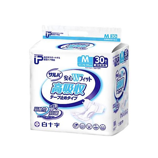 PUサルバ安心Ｗフィット高吸収テープ Mサイズ／30枚入（白十字）約8回分吸収 35611の通販は 5,480円