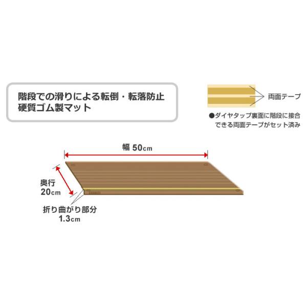 ダイヤタップ室内用-階段用すべり止めマット／14枚セット（シンエイテクノ）SAK14_1