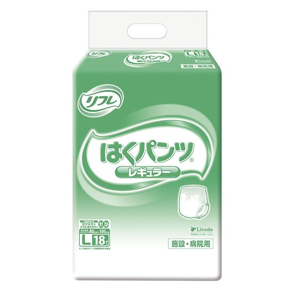 （ケース販売）リフレ はくパンツ レギュラー Lサイズ／18枚入×6袋（リブドゥ・コーポレーション）約4回分吸収 18197