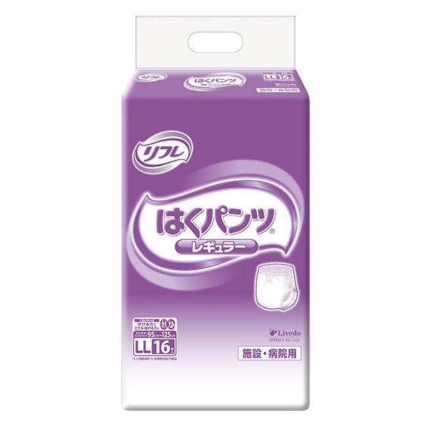 （ケース販売）リフレ はくパンツ レギュラー LLサイズ／16枚入×6袋（リブドゥ・コーポレーション）約4回分吸収 18198