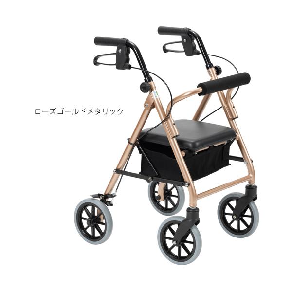 ハッピーIII ミニ／ローズゴールドメタリック 歩行車 （竹虎）117093