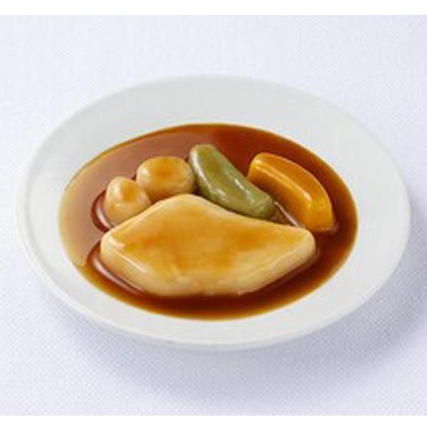 （入れもの売りわたす）卵白魚の黒酢あんかけ 115g×24個／エバースマイル 介護食 舌でつぶせるやわらかヘアムース（大和製罐）