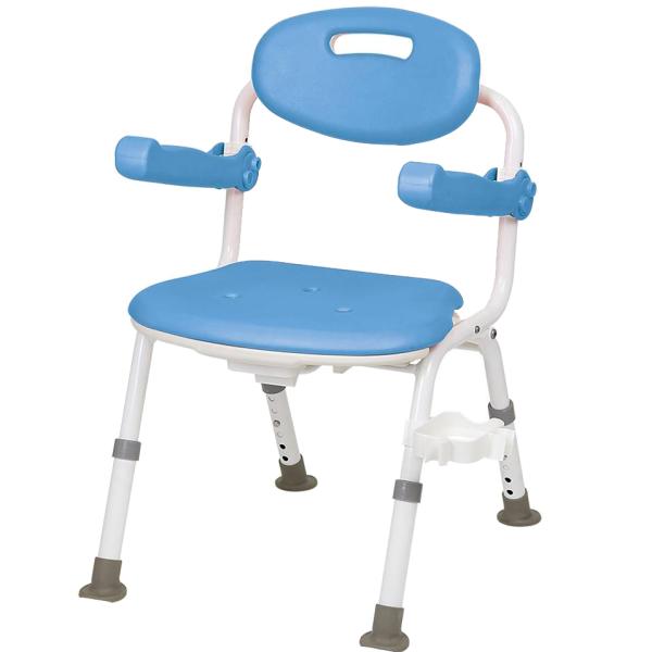 テイコブ ワンタッチ折りたたみシャワーチェア（ミドル）／ブルー（幸和製作所） BSU11