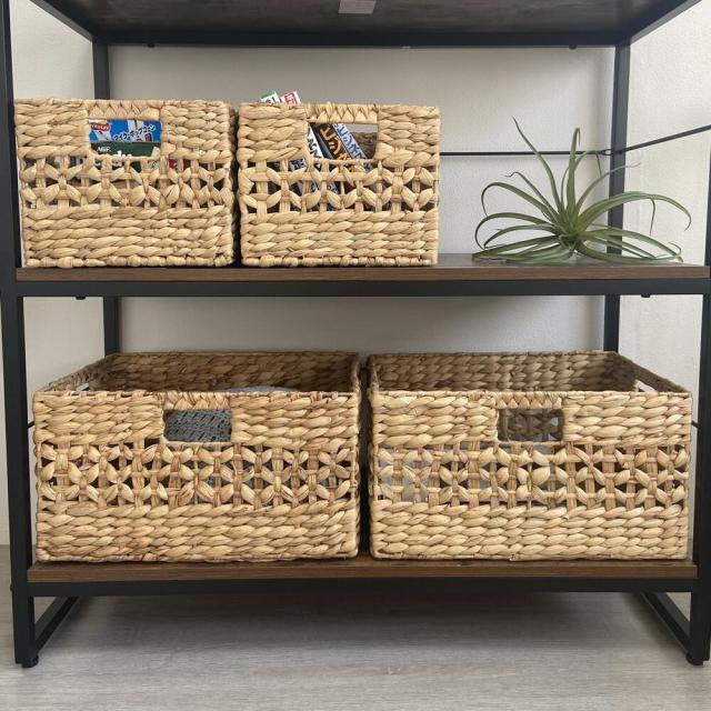 手編み 工芸品 ラック マガジンラック 荷物入れ 手編み 工芸品 ラック