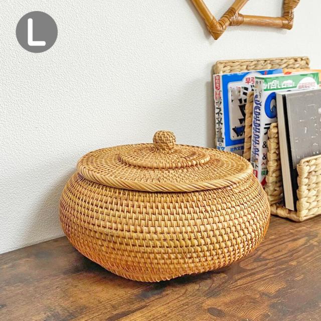 バスケット カゴ Lサイズ ラタンバスケット かご 小物入れ 収納 荷物入れ かご リビング収納 ボックス ハンドメイド シンプル リビング収納 ハンドメイド ナチュラル キッチン収納 お菓子の通販は 6,380円