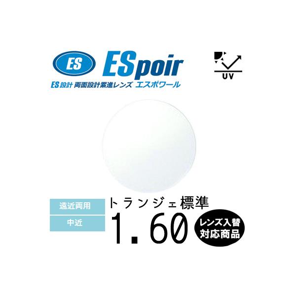 エスポワール 160 単品販売 交換用メガネレンズ 交換可能 両面設計 累進 ITOレンズ  UVカット付（２枚）