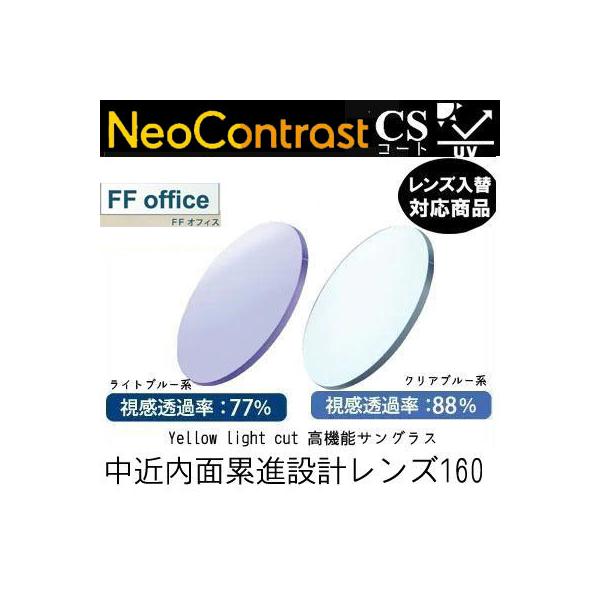 ネオコントラスト 160 中近 内面累進設計 Office 度付き ハイ