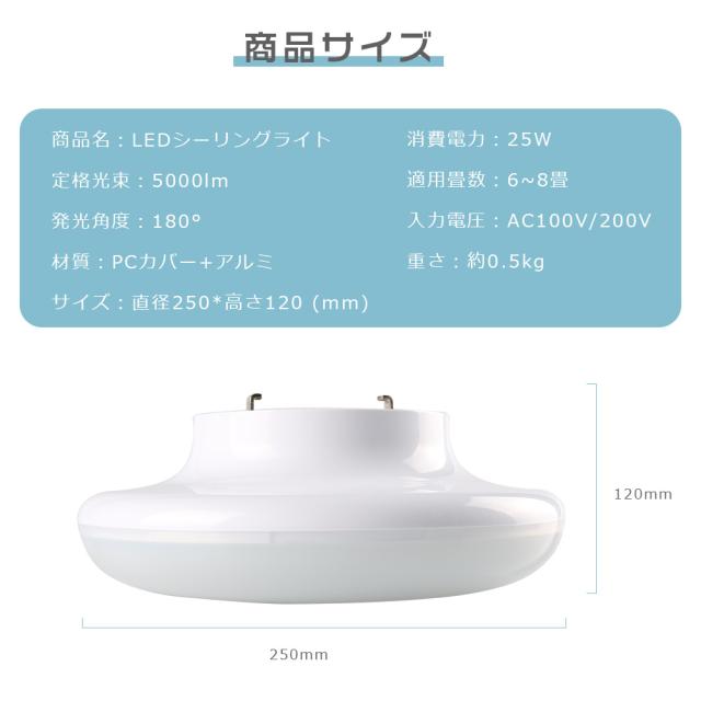 ≪20個入り≫シーリングライト LED おしゃれ LEDシーリングライト 6畳 調光 調色 ダウンライト 250φ LED照明器具 8畳 小型シーリングライト 工事不要 250W相当 消費電力25W 5000LM ミニシーリング 天井照明 LEDライト 子供部屋 寝室 和室 洋室 玄関 洗面所_15
