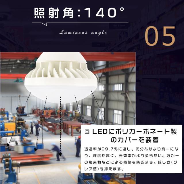 ★20個入り★LEDビーム電球 E26 屋外 PAR38 ビーム電球 LEDバラストレス水銀灯ランプ LED電球 E26 一番 明るい 25W 5000LM バラストレス水銀灯 E26 水銀灯 から LED 工事 不要 250W~300W相当 LEDレフ電球 LED看板灯 LED投光器 IP65防水防塵 屋内屋外兼用 街路灯 倉庫 工場_6
