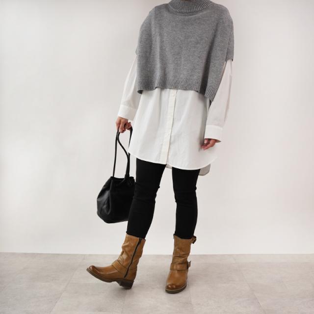 ミドル丈本革エンジニアブーツ 3.7cmヒール 革 エンジニアブーツ レディース 靴 22.5cm〜24.5cm サイドファスナー ジップ レザー 本革 ローヒール  牛革 シューズ ブーツ ミドル丈 ハーフ丈 秋冬 あたたか 内側フリース